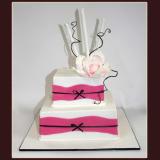 2 Tier Pink Stripe Cake