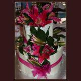2 Tier Pink Lillies Cake