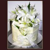 2 Tier White Lillies Cake
