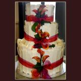 3 Tier White Chocolate with Flowers Cake