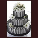 3 Tier Black Stripes Cake